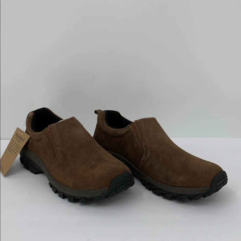 BearPaw Max slip-on loafer shoe chunky brown suede leather hiking men new 9.5